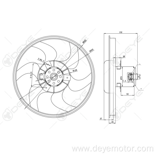 Fan type radiator cooling fan for VW GOLF